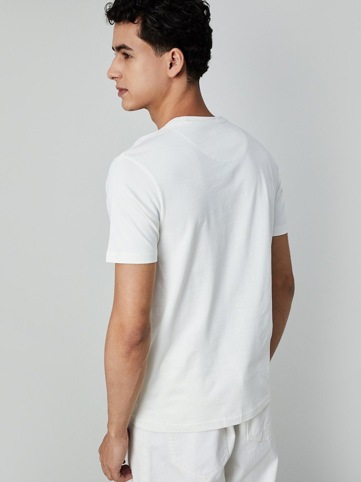 Forca Off White Cotton Regular Fit T-Shirt