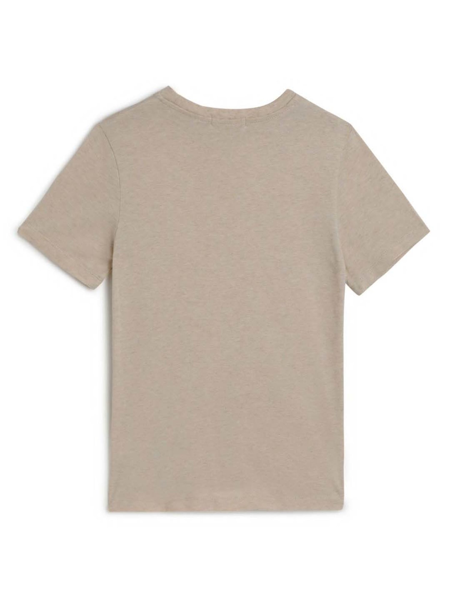 Calvin Klein Jeans Boys Heather Beige Logo Regular Fit T-Shirt