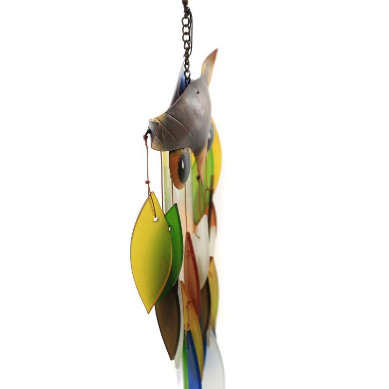 Home & Garden 19.0" Spikey Owl Windchime Hand Crafted Gold Crest Distributing  -  Bells And Wind Chimes