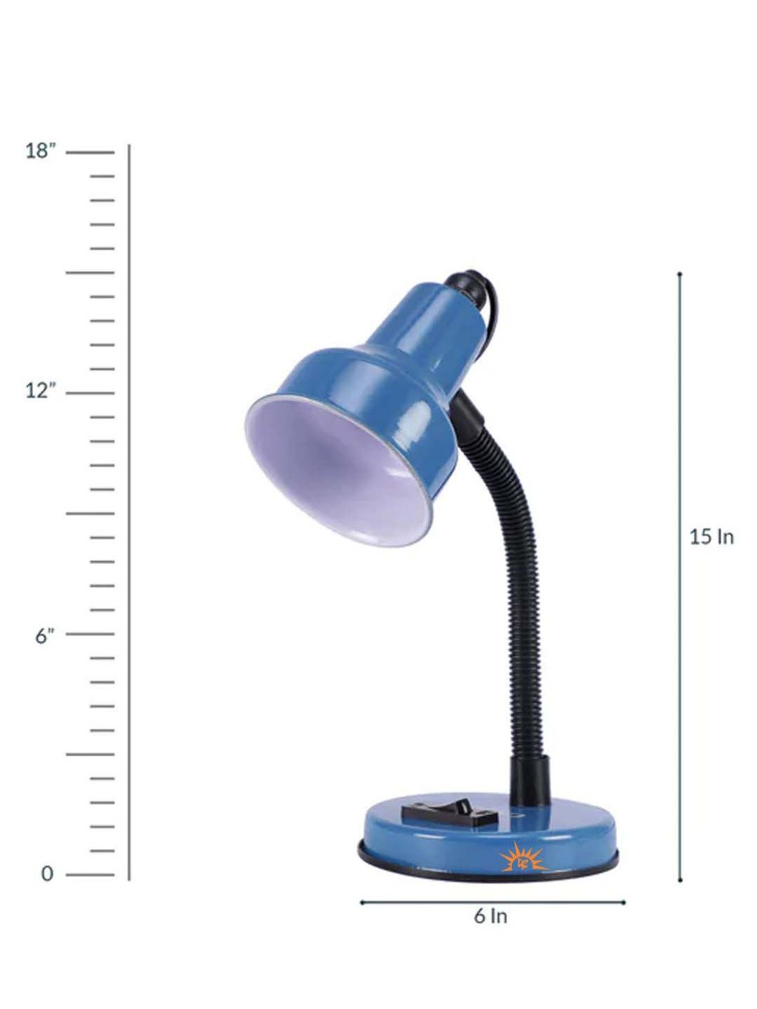 DecorativeRay Blue Iron Study Table Lamp - Set of 1