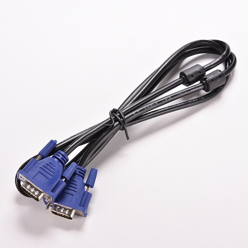 1PC Blue 1.5M 5FT 15 PIN VGA HDB15 SUPER VGA SVGA M/M Male To Male Connector Cable Cord Extension Monitor FOR PC TV