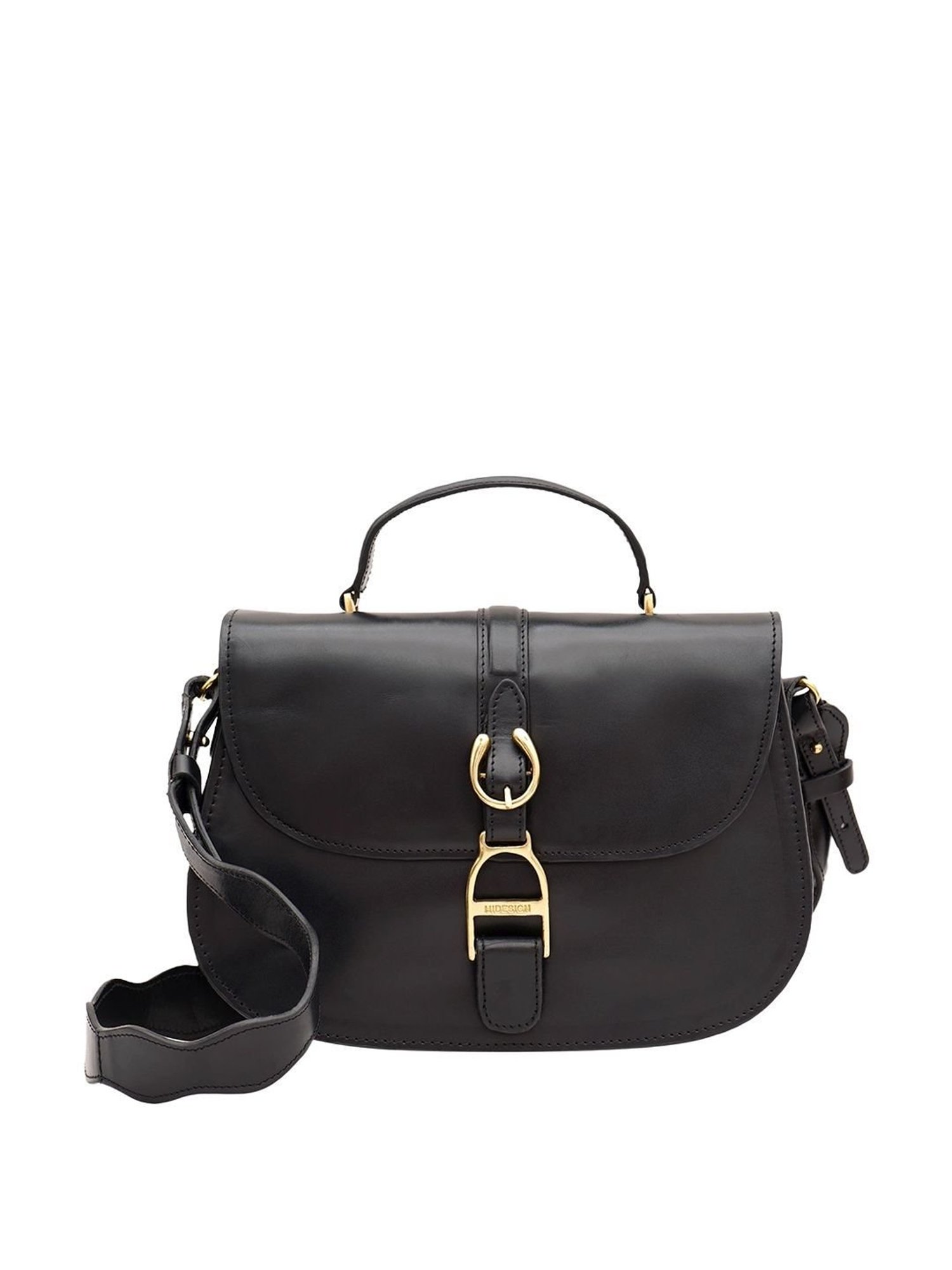 Hidesign WILD WEST  Black Solid Medium Satchel Handbag