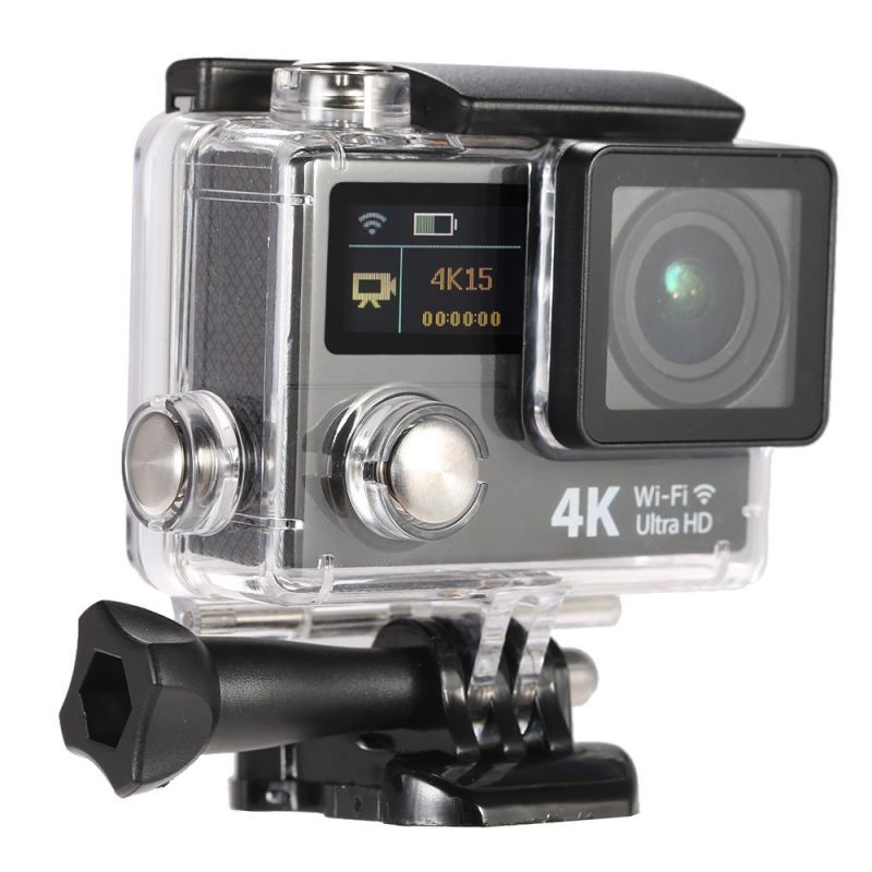2 Inch Dual Screen LCD Ultra HD Wifi Sports Action Camera 4K 15fps 1080P 60fps 12MP 170&deg; Wide-angle for HDMI Output Waterproof 30m Cam Car DVR FPV