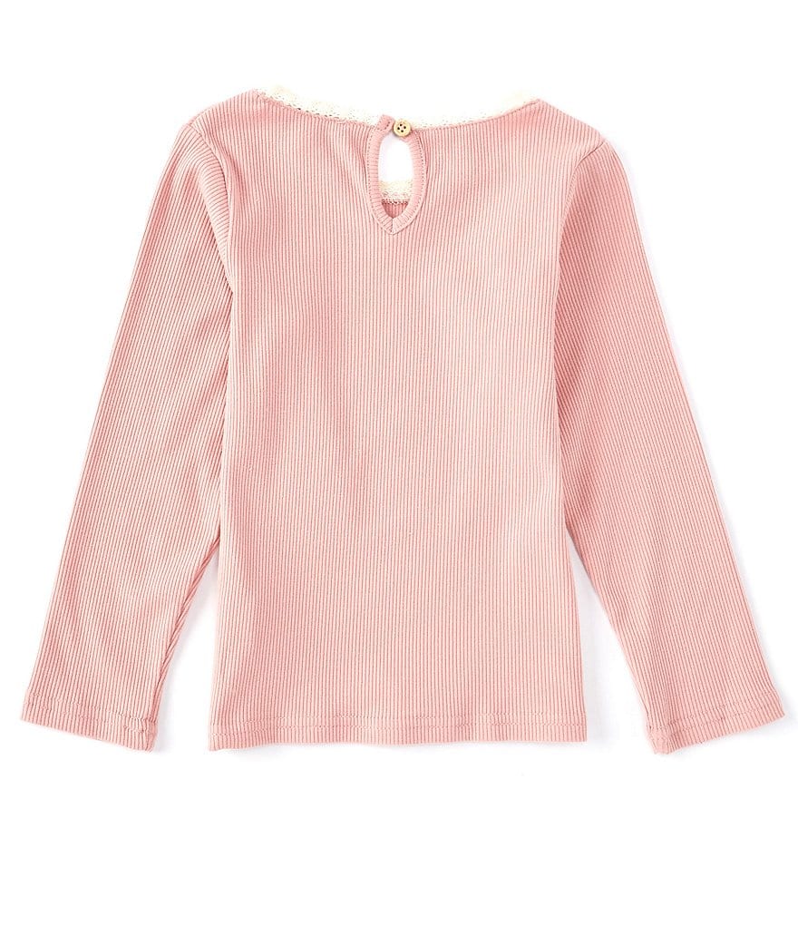 Chelsea & Violet Little Girls 2T-6X Rib Knit Lace Tee
