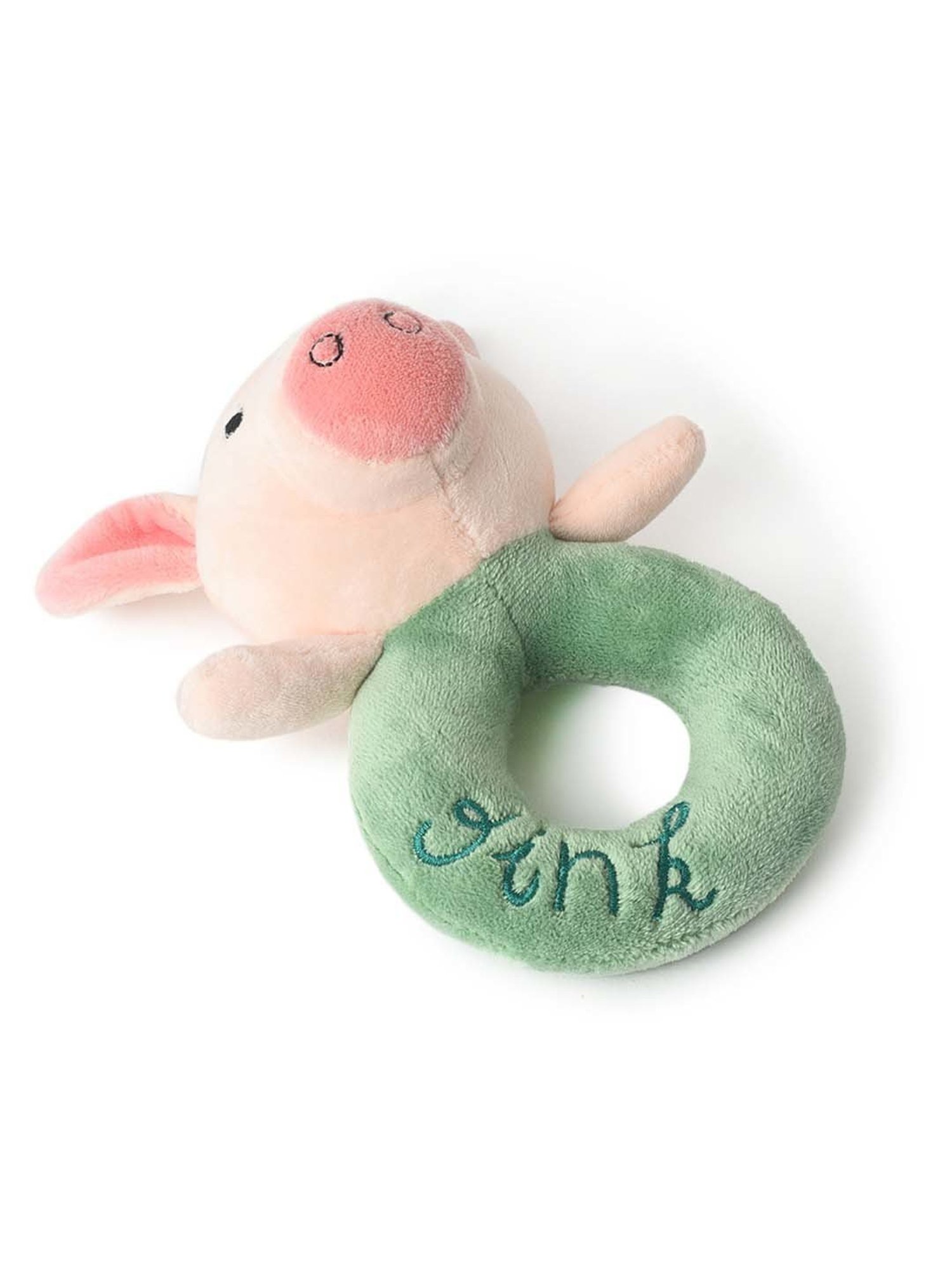 MiArcus Kids Pink & Green Ring Rattle Toy