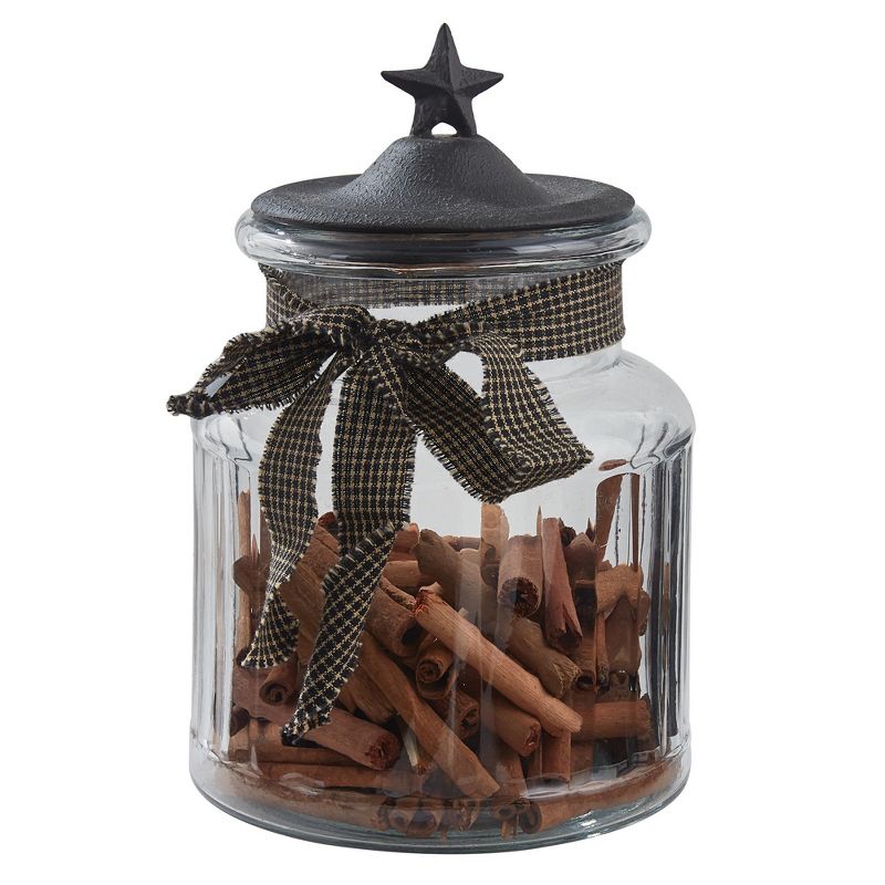 Park Designs Star Glass Jar - 7"H - Black