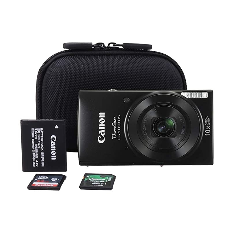 Hard Carrying Case for Canon PowerShot ELPH 180/190 Digital Camera (Carrying case, Black)
