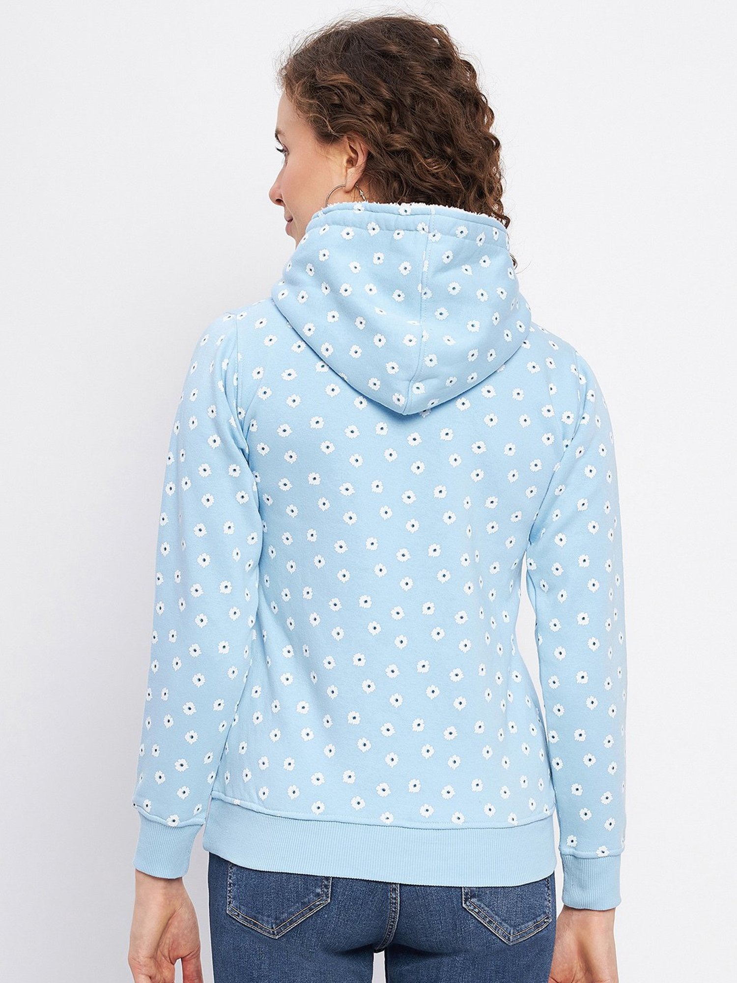 Duke Powder Blue Printed Hoodie