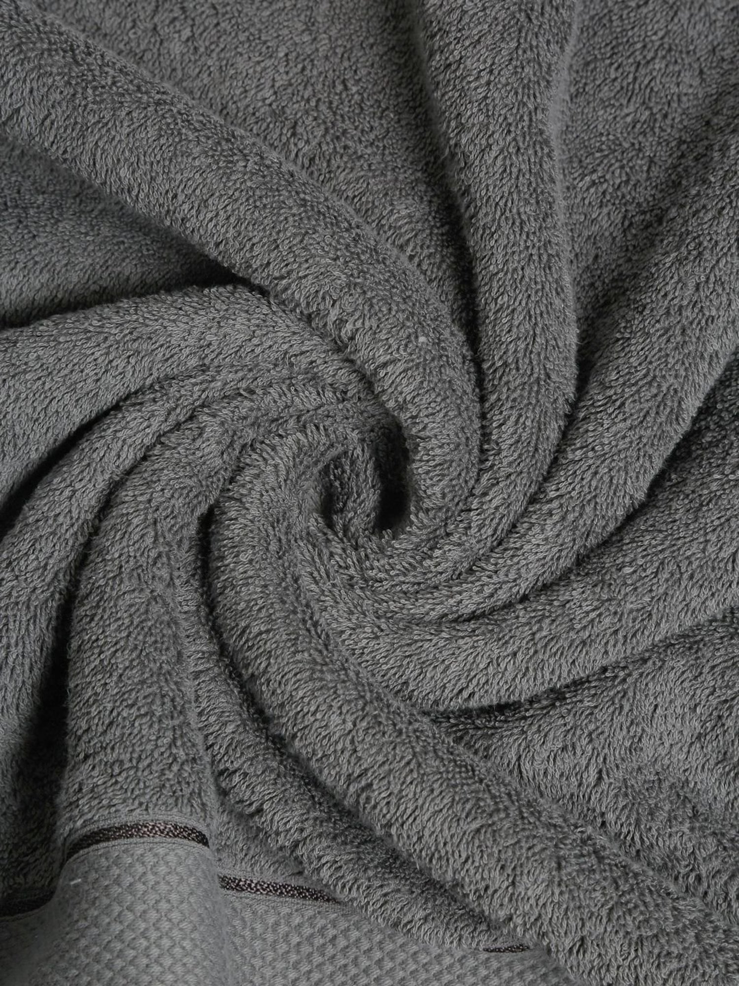 Creeva Grey & Navy 525 GSM Cotton Bath Towel Set of 2