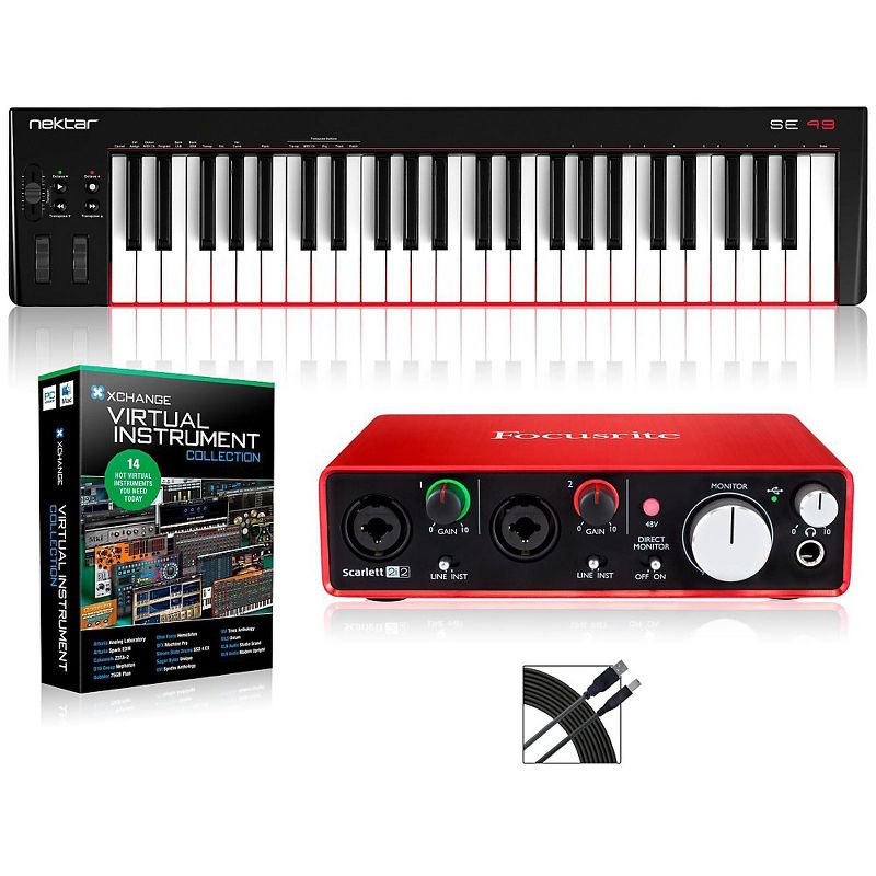 Nektar SE49 49-Key USB MIDI Keyboard Controller Packages Intermediate Virtual Instrument Package