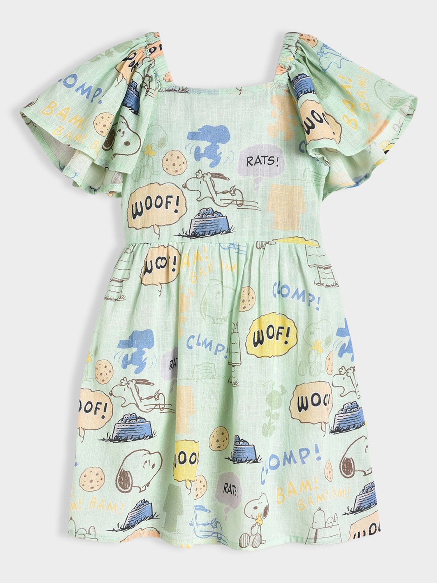 MiArcus Kids Green Printed Dress