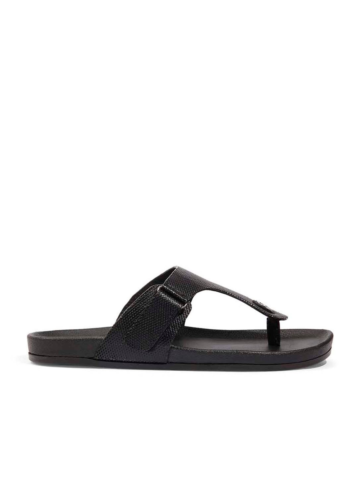 ID Men's Black T-Strap Sandals