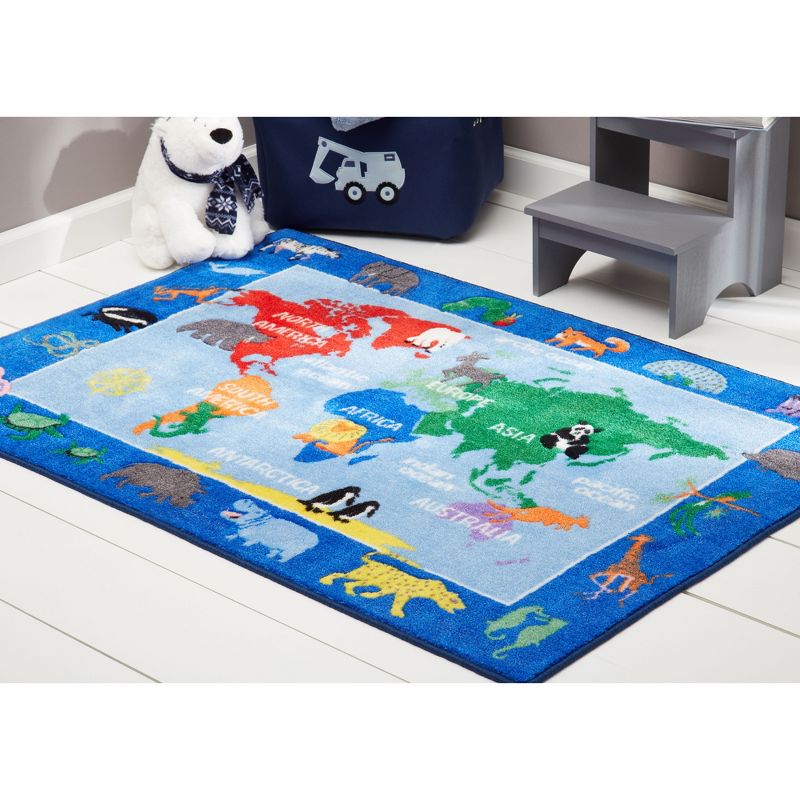 Eric Carle World Map Area Rug (6'6"x9'5") - Home Dynamix