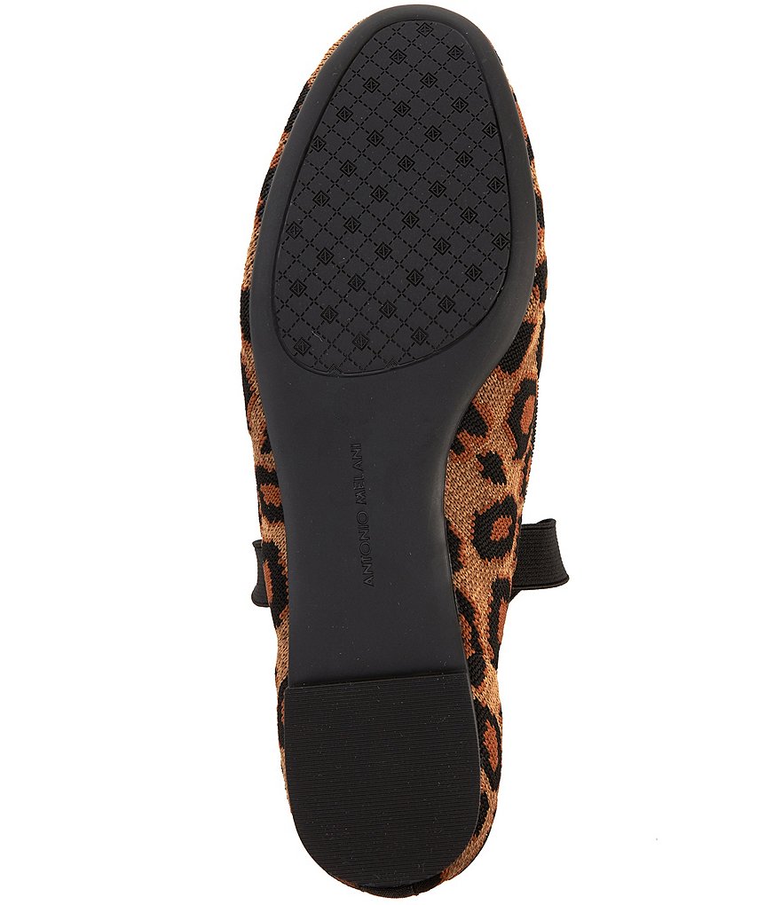 Antonio Melani Brennlee-A Leopard Print Knit Elastic Ankle Flats