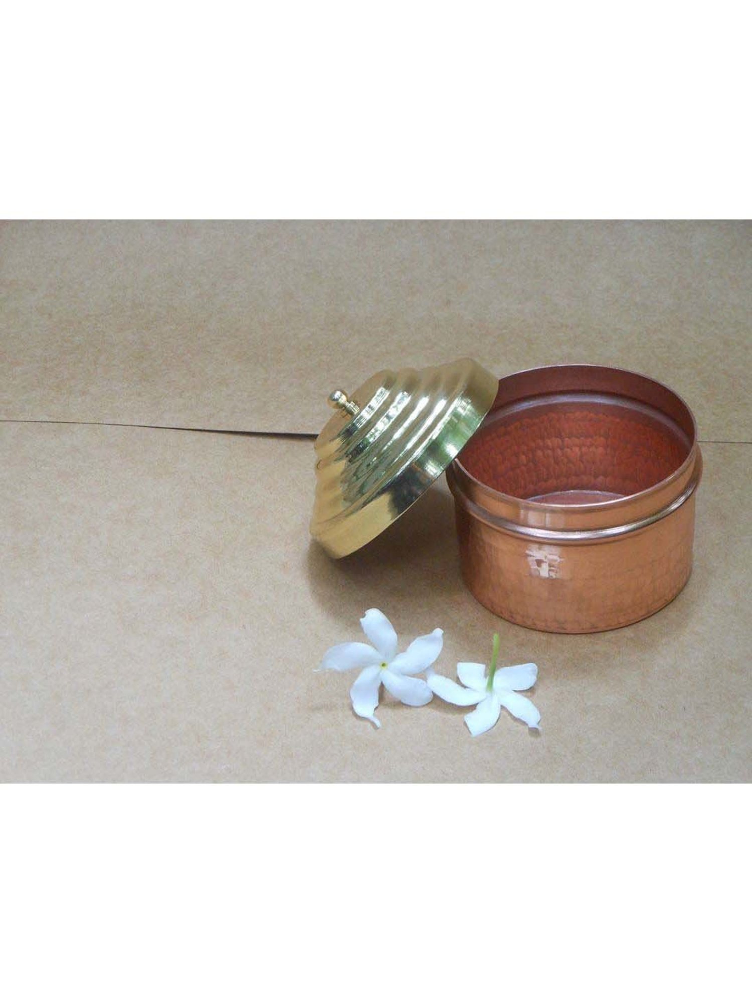 COPPRE Golden Copper Heirloom Container with Lid - Set of 1
