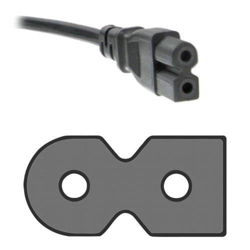 HQRP AC Power Cord IEC C7 Polarized to NEMA 1-15P 18 AWG 6 Feet Mains Cable plus HQRP Euro Plug Adapter