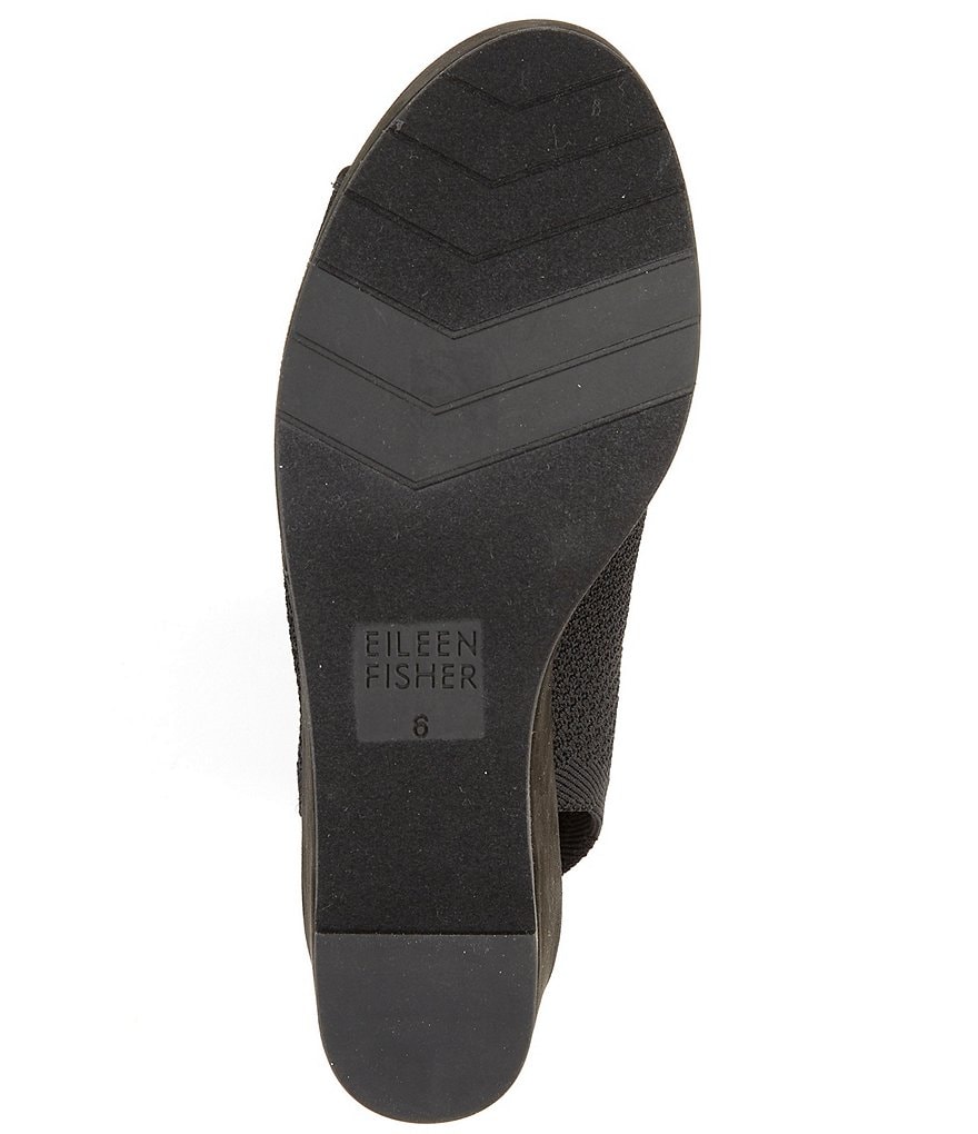 Eileen Fisher Warrick Stretch Knit Peep Toe Open Back Platform Wedges