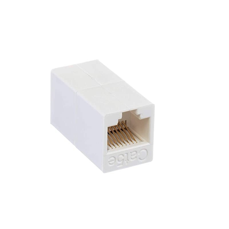 Extender and Adapter - RJ45 Data Cable f Connector Coupler - 8 Conductor 8p8c 4 Line - (White) - 1 Pack
