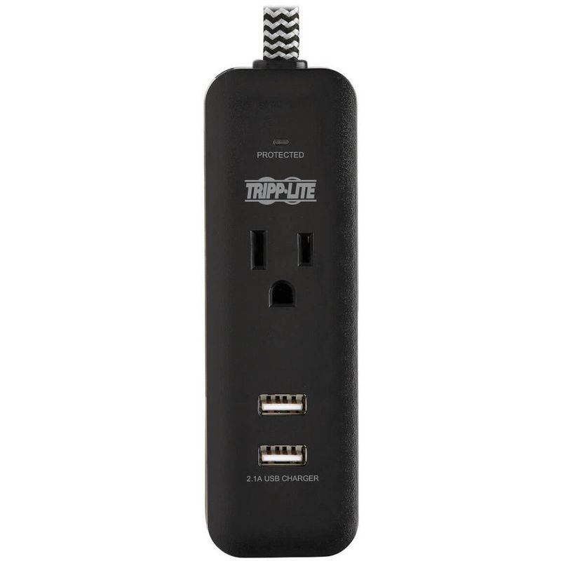 Monoprice 2 Outlet Surge Protector Wall Tap with 2 USB Charging Ports 3.4A, 450 Joules, White