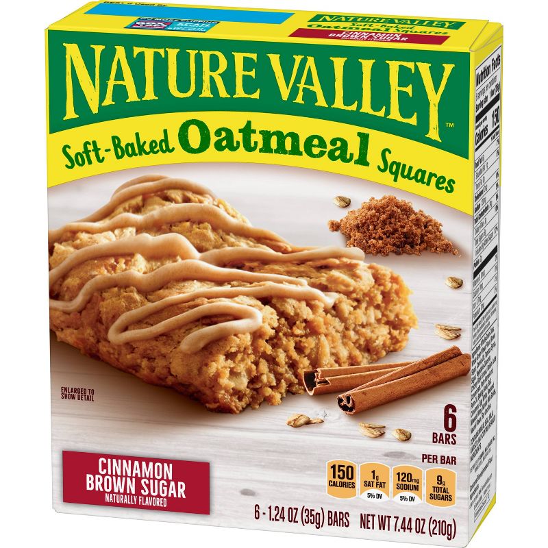 Nature Valley Cinnamon Brown Sugar Soft-Baked Oatmeal Squares - 7.44oz/6ct