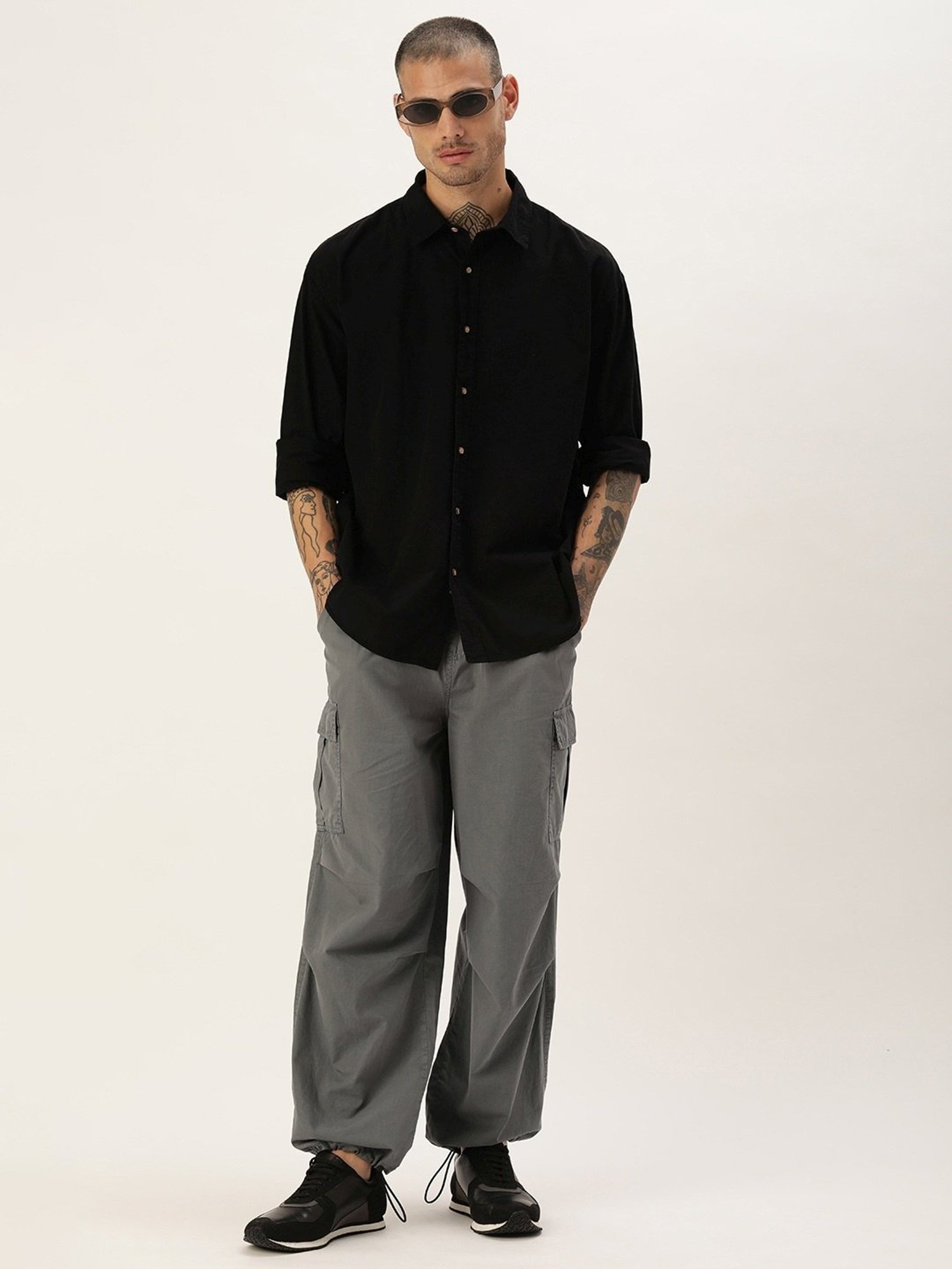 Bene Kleed Black Cotton Oversized Shirt