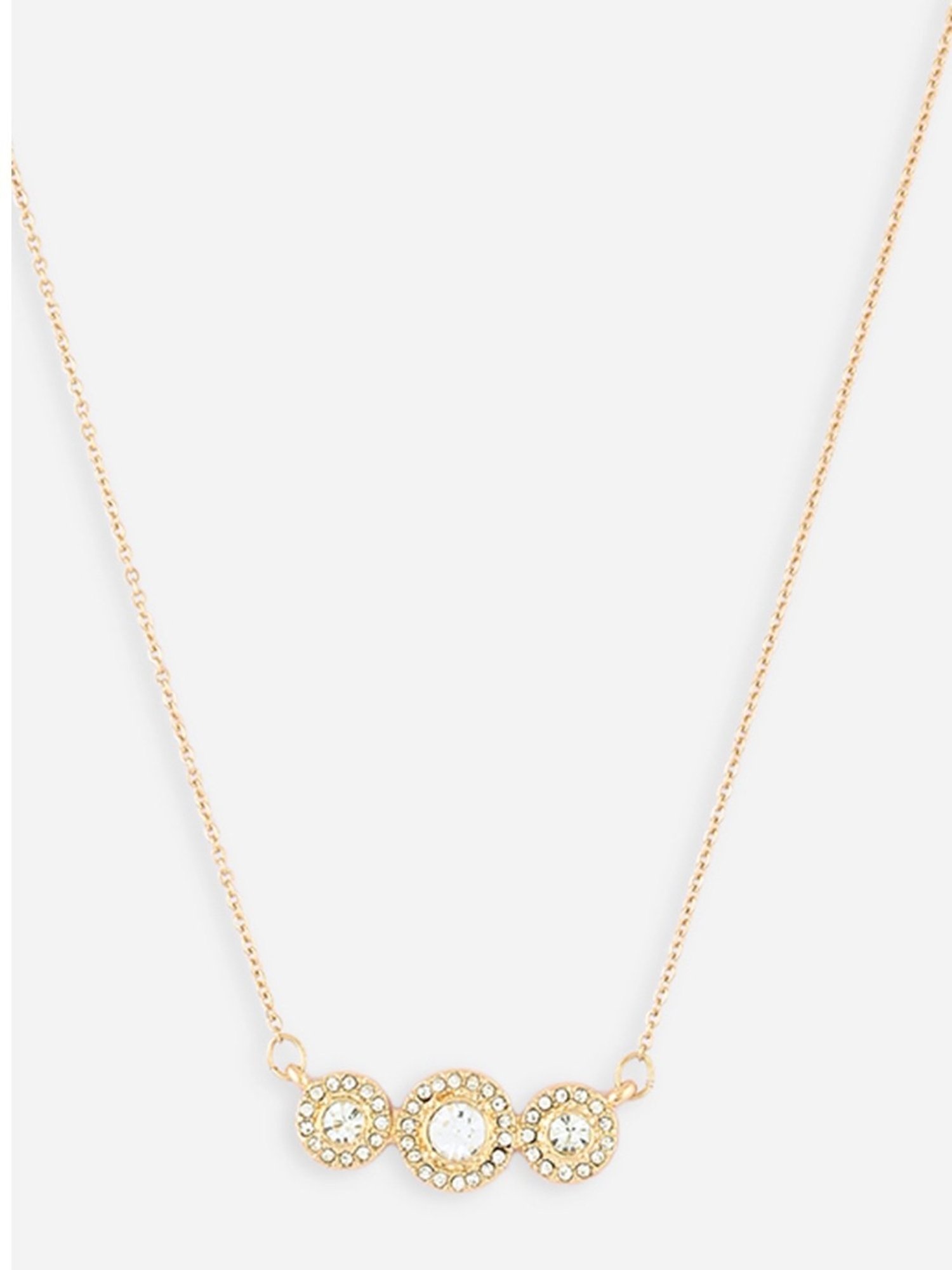 Toniq Gol-Plated Floral Cz Stone Studded Charm Necklace