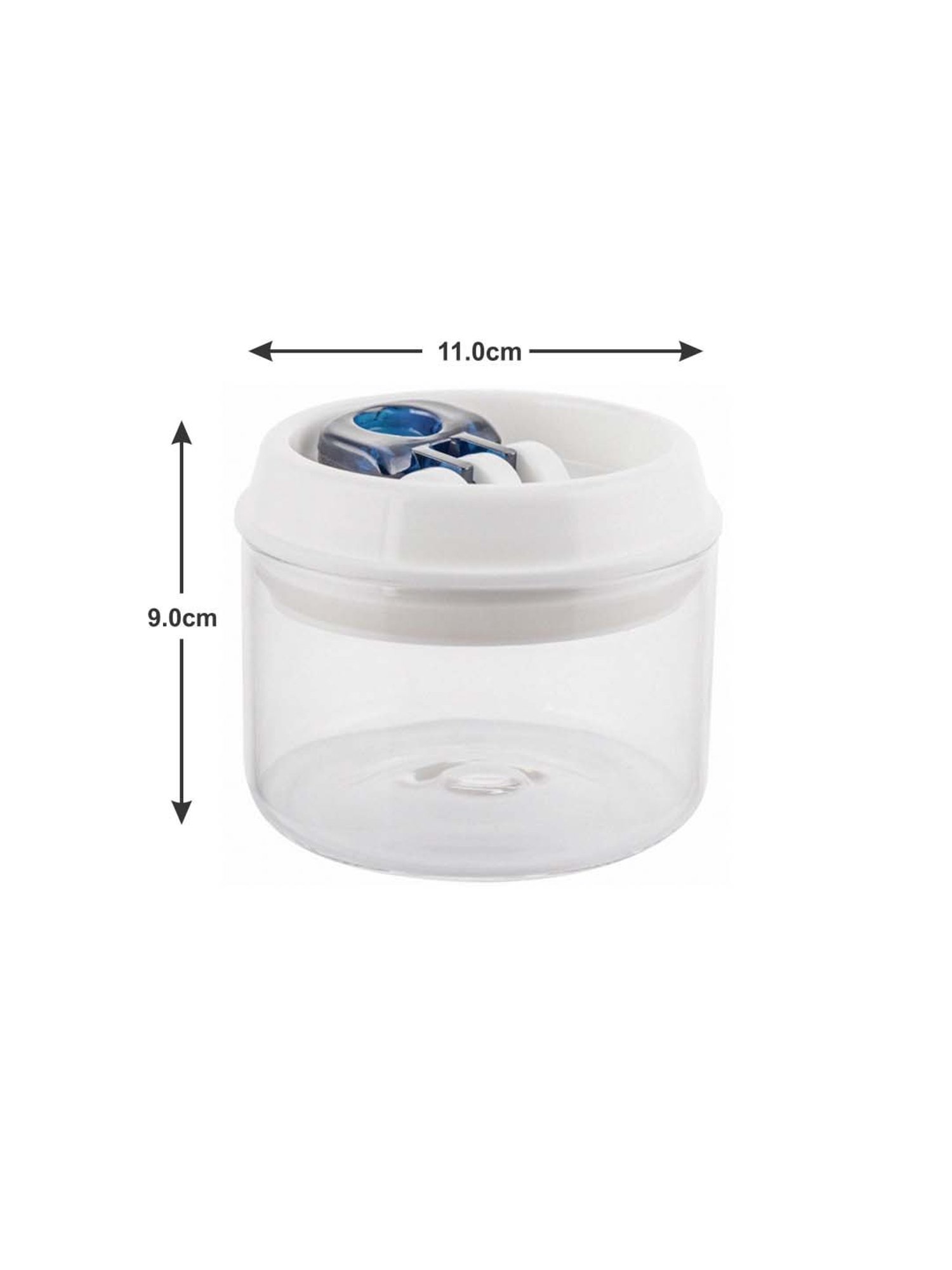 White Gold Transparent Glass Storage Jars with Flip Lock(400 ml) - Set of 3