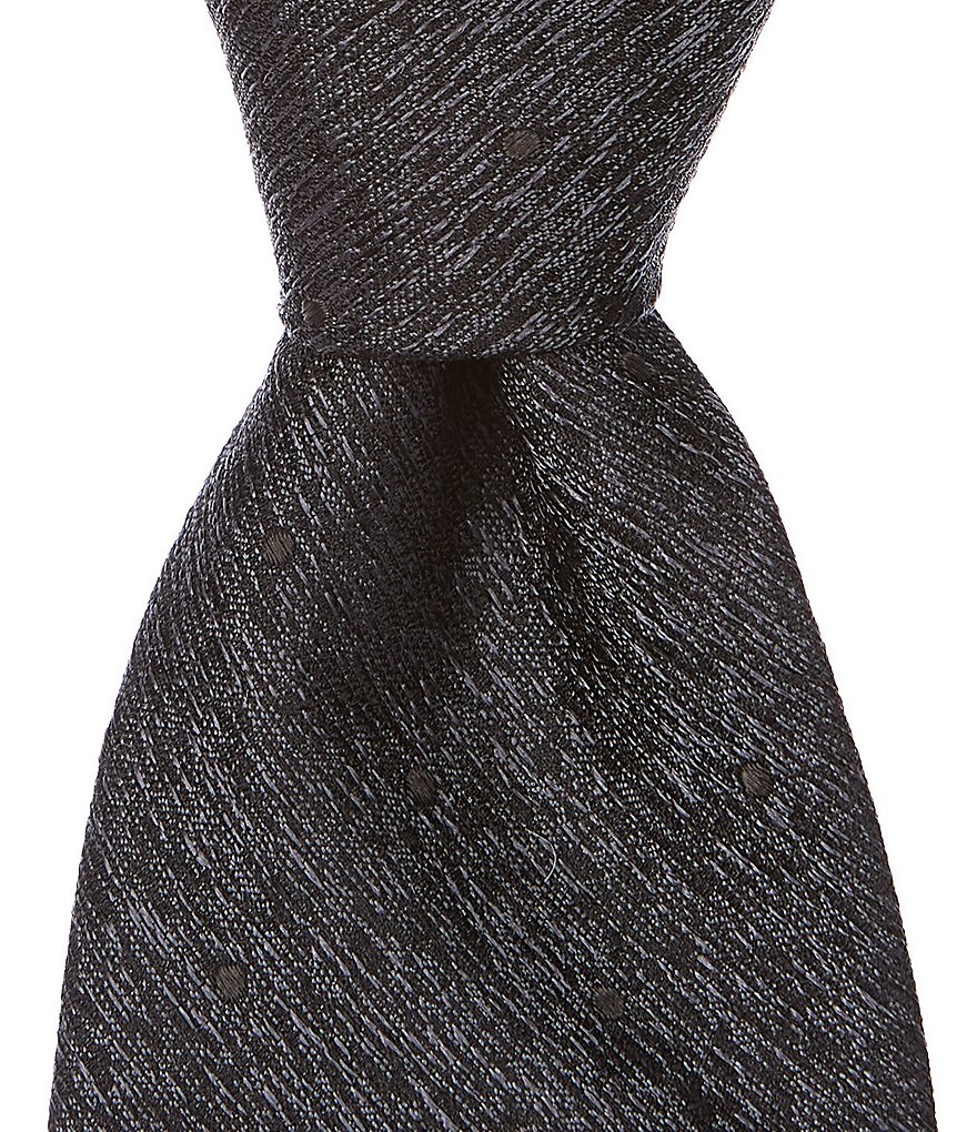 Roundtree & Yorke Big & Tall Carlisle Stripe Traditional 3 3/8#double; Silk Tie