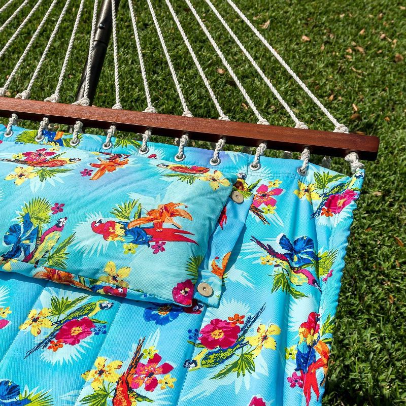 Coronado Double Quilted Hammock Blue/Parrots - Smart Living