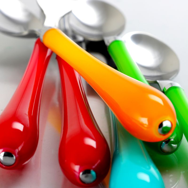 Gibson Home Color Shine 24 Piece Stainless Steel Flatware Set