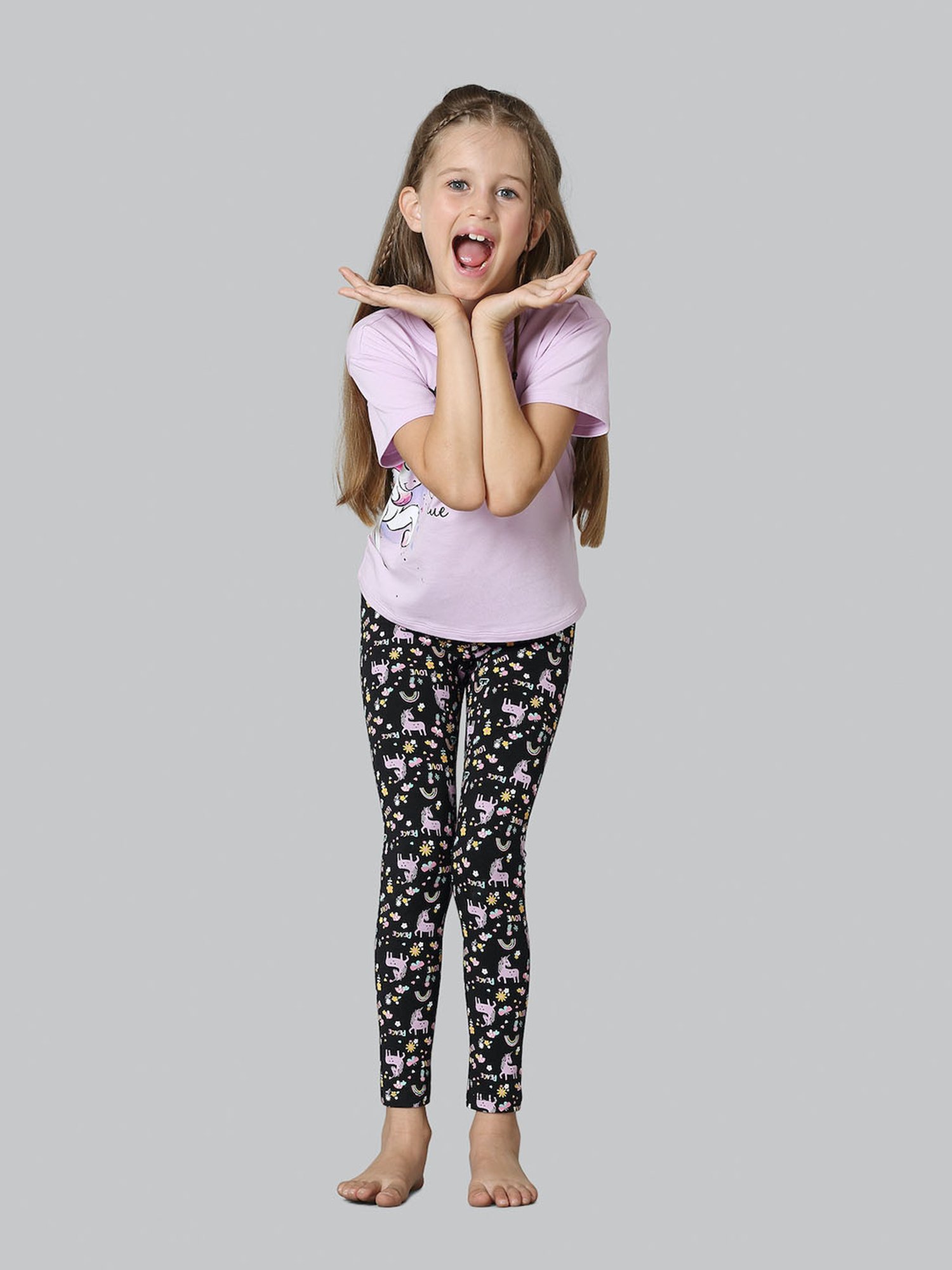 Jockey Kids White & Black Cotton Striped Leggings