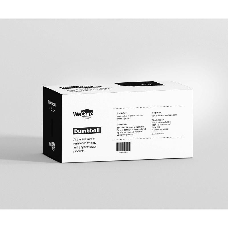 WECARE Neoprene Dumbells 2pc - Black 15lbs