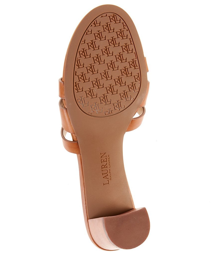 Lauren Ralph Lauren Whitnee Woven Leather Block Heel Mules