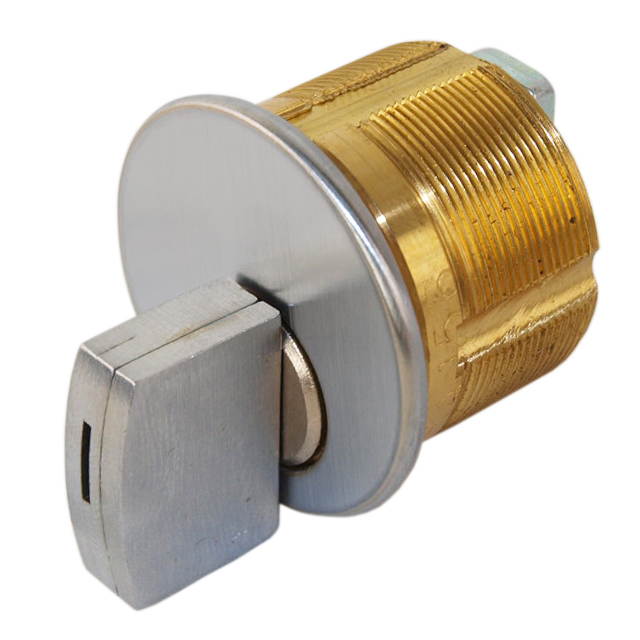 Ilco 41651SC1-26D Satin Chrom US26D 15/16" Solid Mortise Captive Turn Knob Cylinder Lock