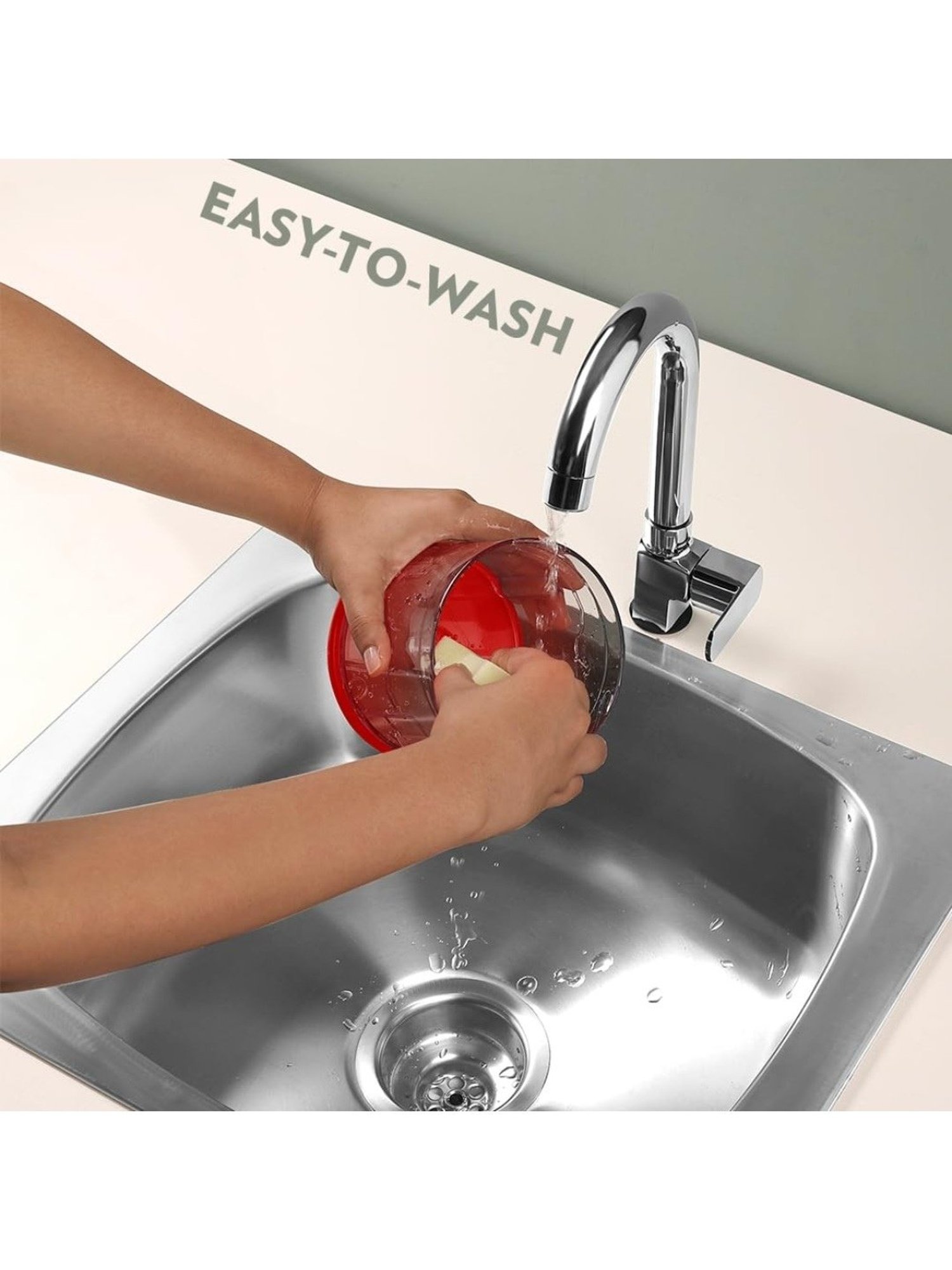 Borosil Chef Delite Electric Chopper 300W plastic bowl with lid (Red)