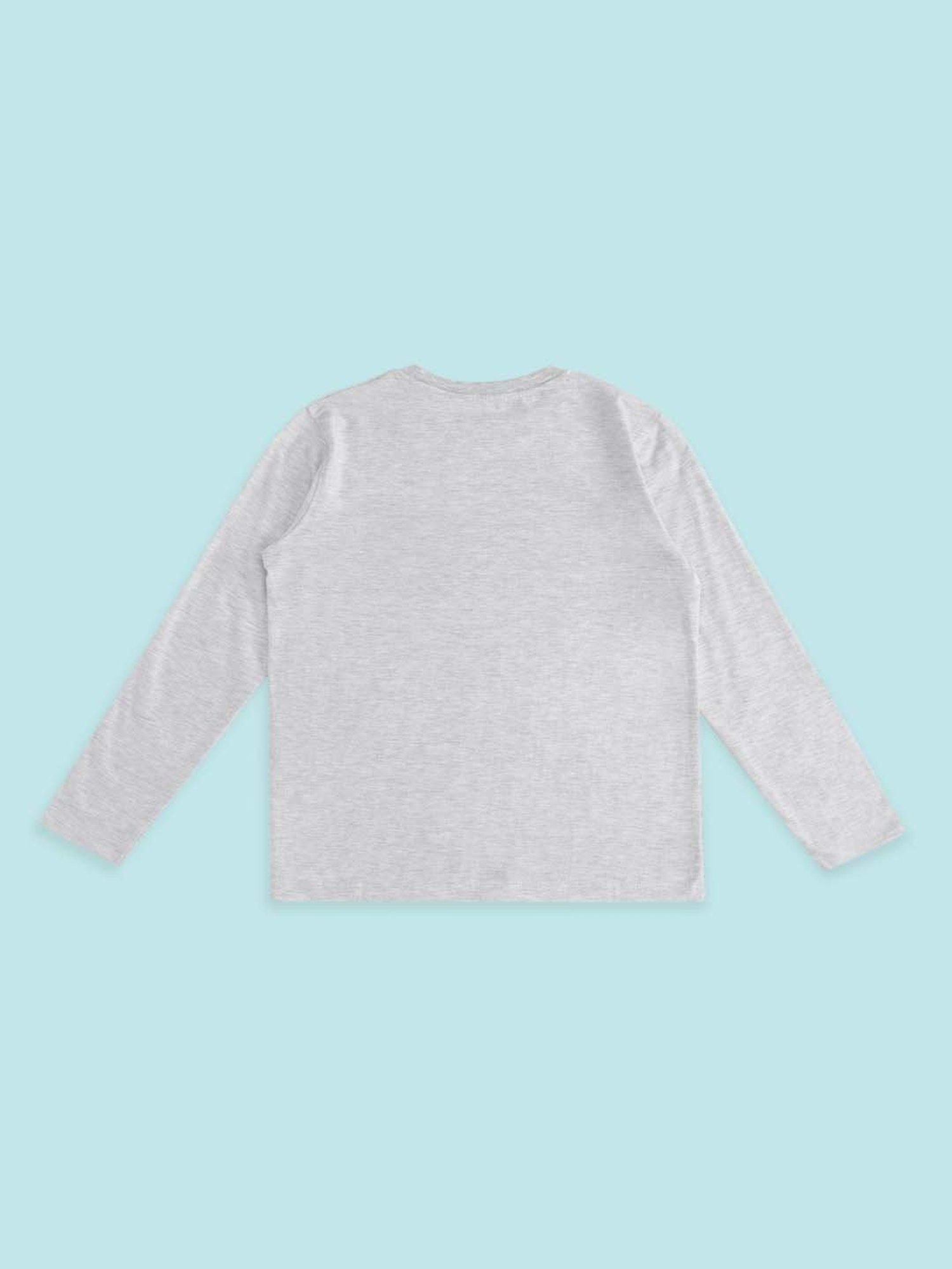 Pantaloons Baby Kids Blue & Grey Cotton Printed Full Sleeves T-Shirt