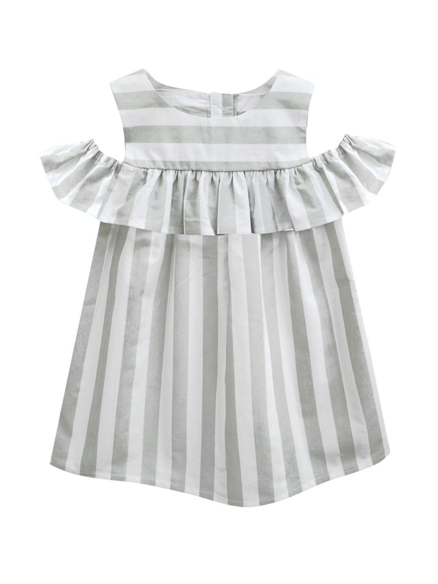 A.T.U.N. Grey & White Striped Dress