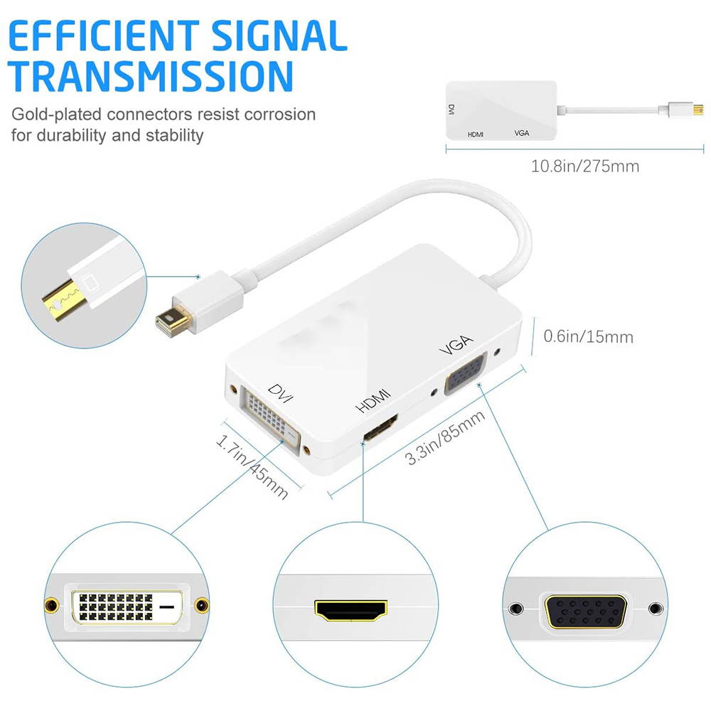 eDragon Display Port to HDMI Converter with Adapter 3 Pack ED713232