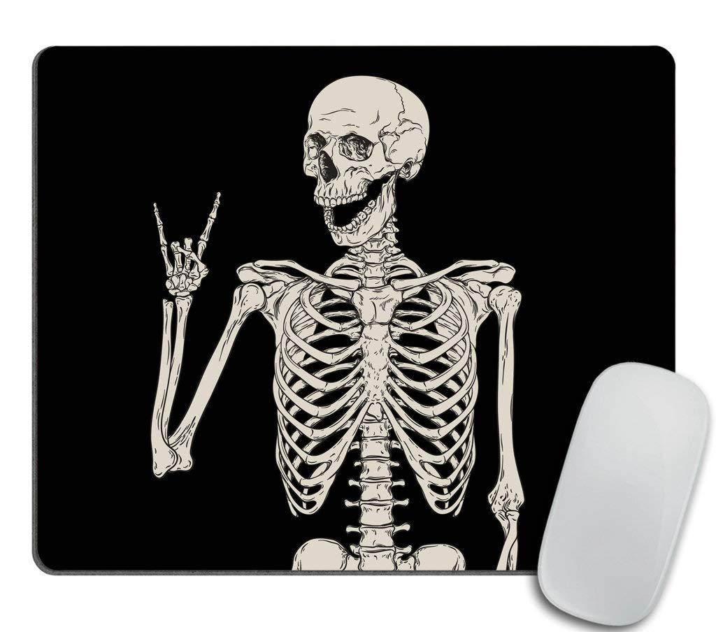 Skull Human Skeleton Mouse pad,Human Skeleton Posing Isolated Over Black Background Mouse pad 9.5 X 7.9 Inch (240mmX200mmX3mm)