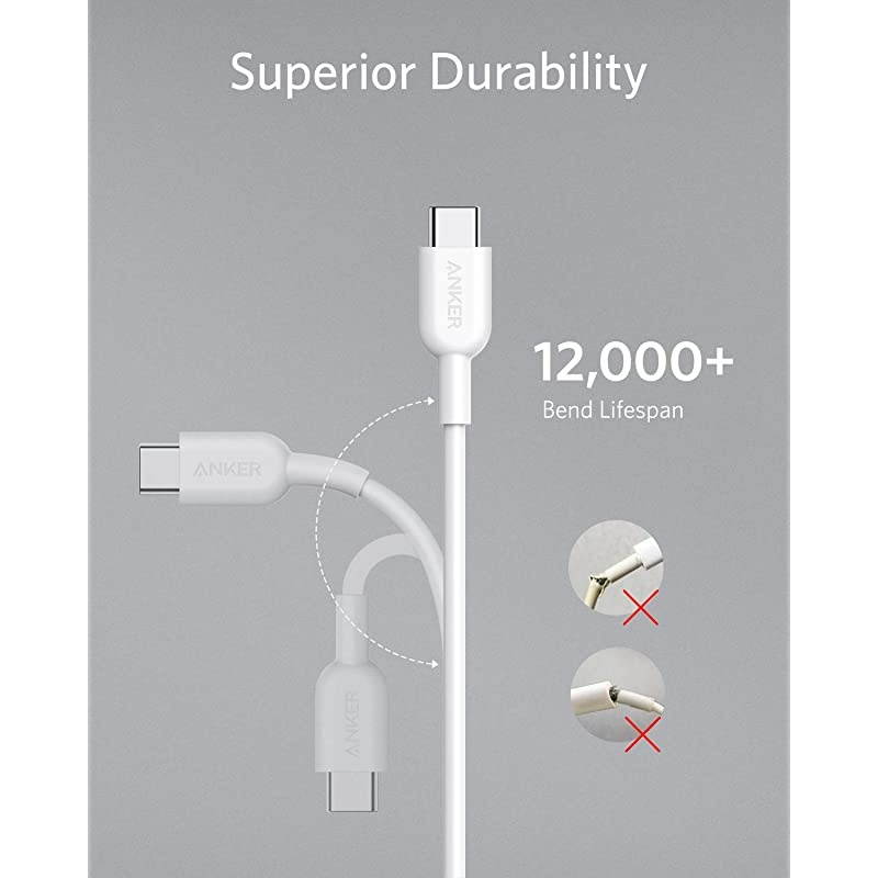 Powerline II USB C to USB C 20 Cable 6ft USBIF Certified Power Delivery PD Charging for Apple MacBook Huawei Matebook iPad Pro 2018 Chromebook Switch and More TypeC DevicesLaptops