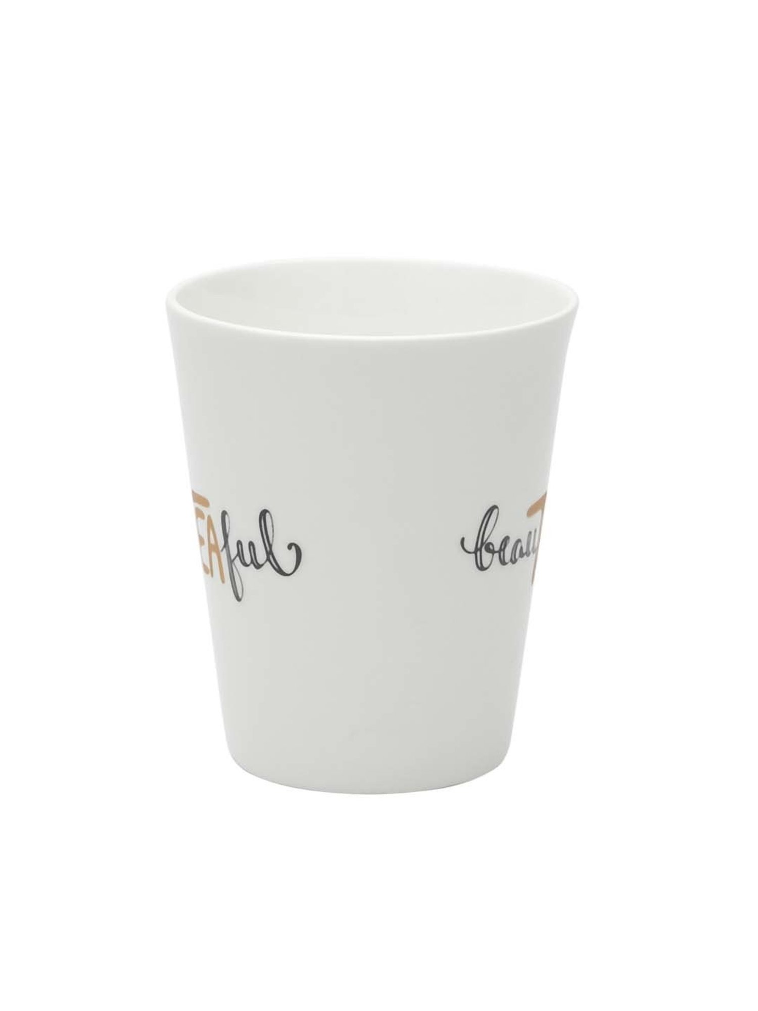 JCPL White & Black Ceramic 9.4 cm Milk Mug (0.33 L) - Set of 2