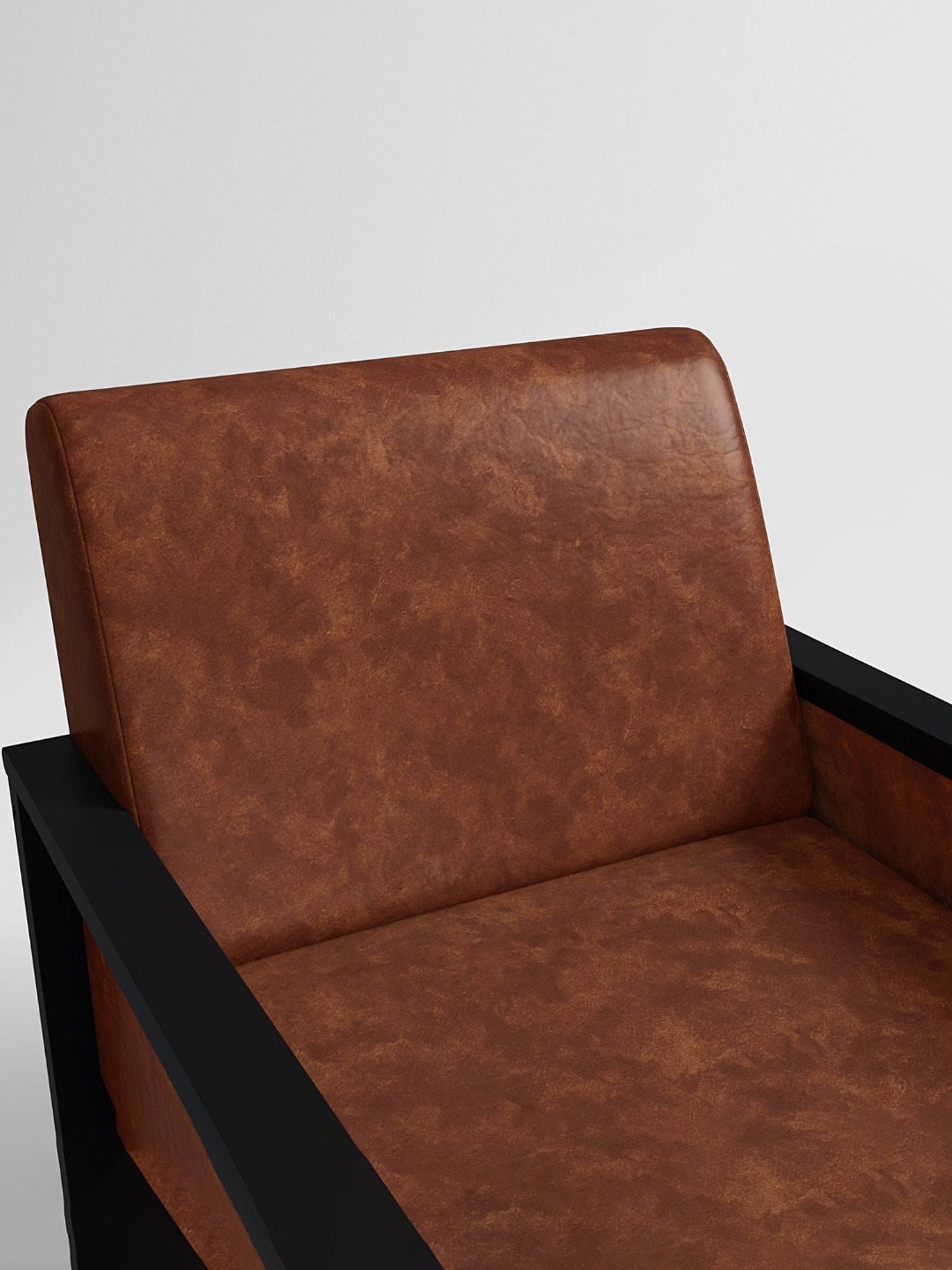 Godrej Interio Encardo Tan Wood 1 Seater Sofa