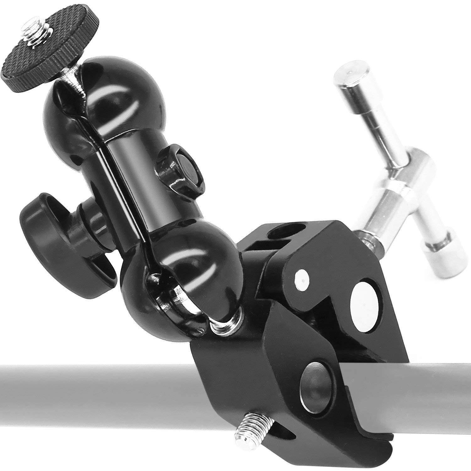 Double Ballhead Ball Arm Camera Clamp Mount Monitor Mount Bracket with Super Clamp for Ronin M Ronin MX Freefly MOVI