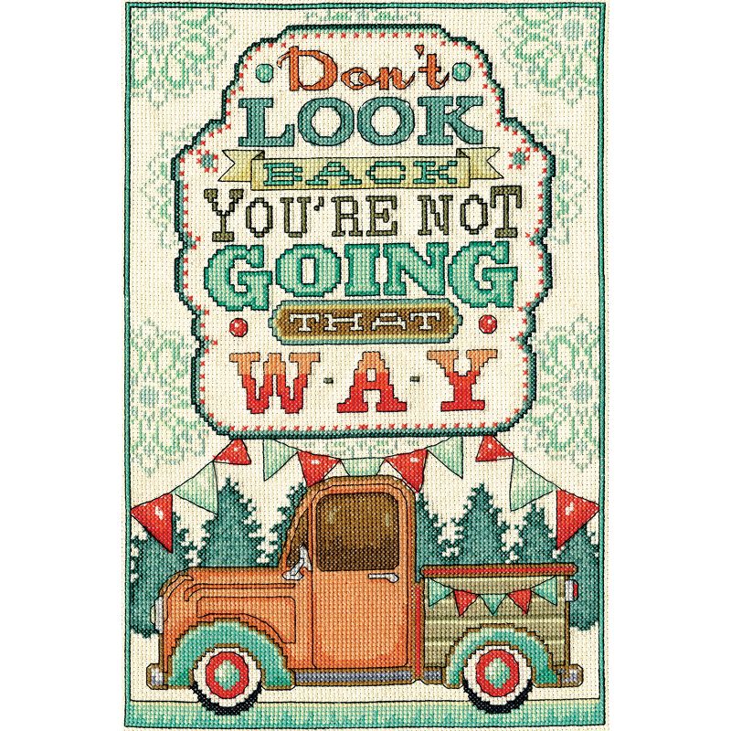 Design Works Counted Cross Stitch Kit 8"X12"-Don't Look Back (14 Count)
