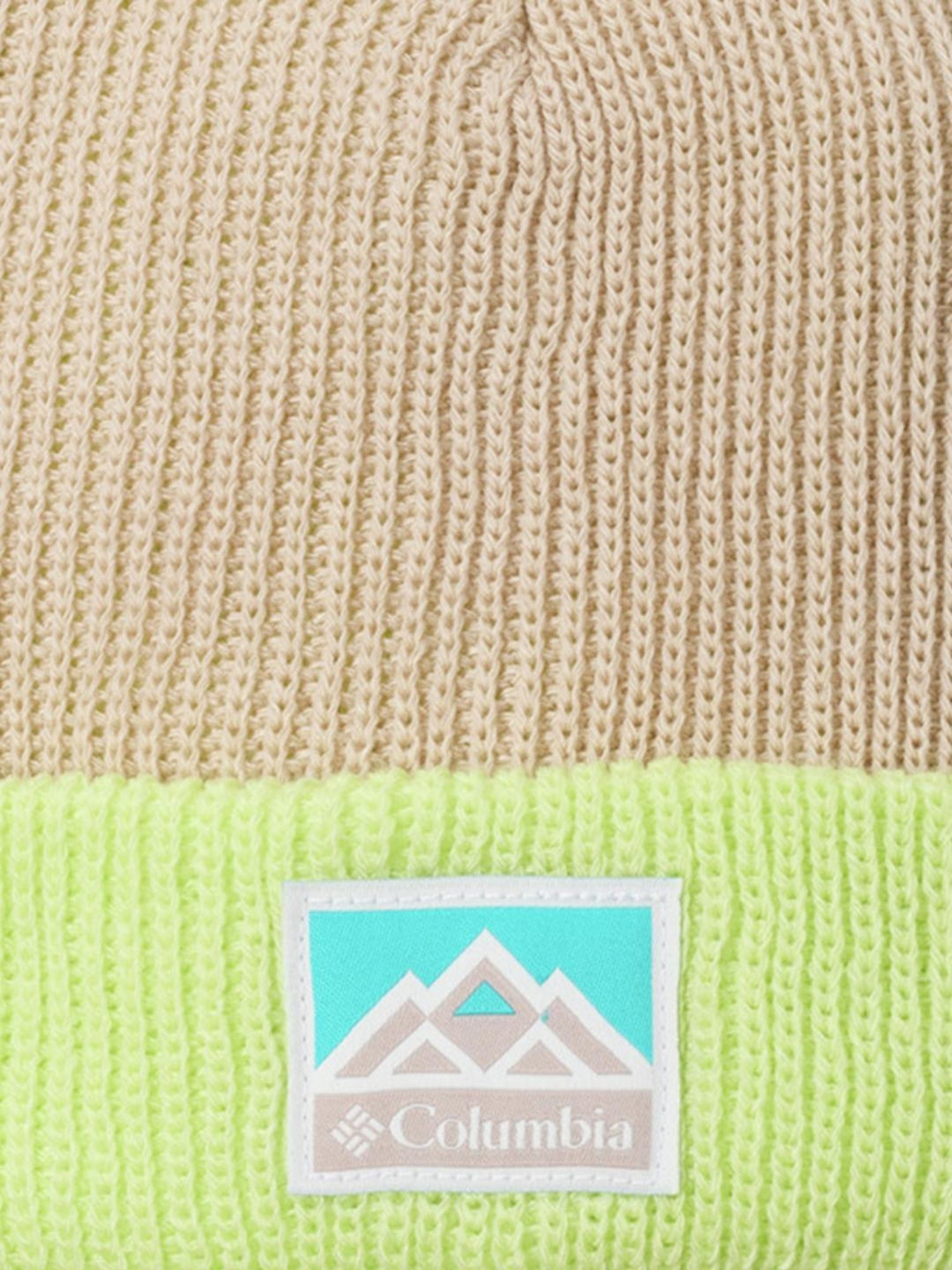 Columbia Cream & Green Striped Beanie