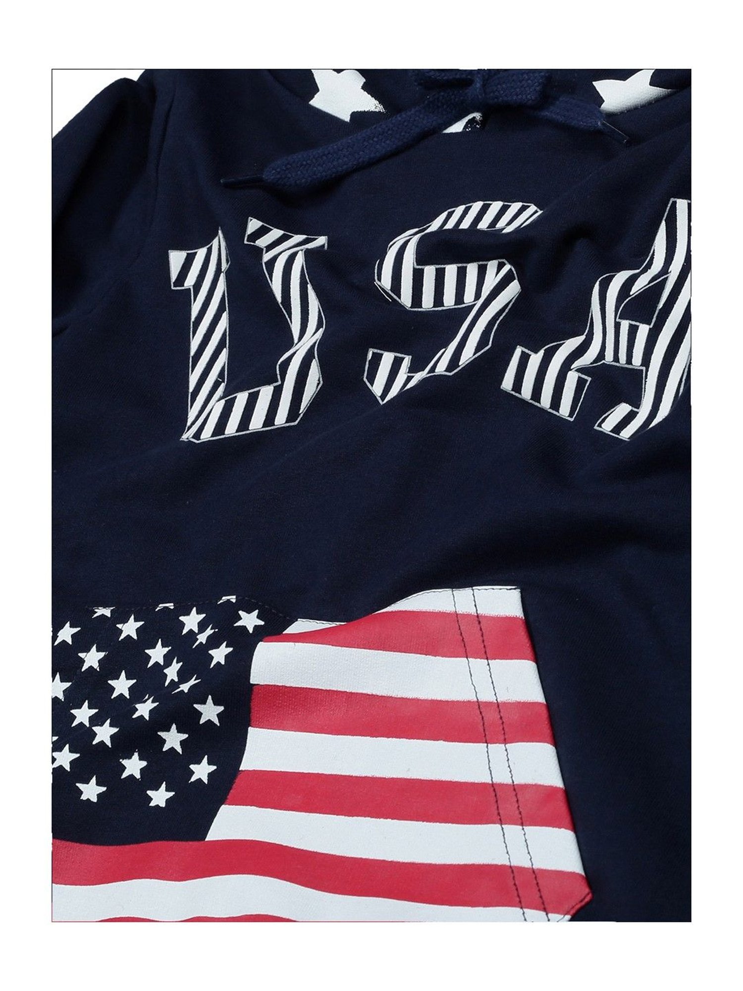 Plum Tree Kids Navy Printed  Hoodies