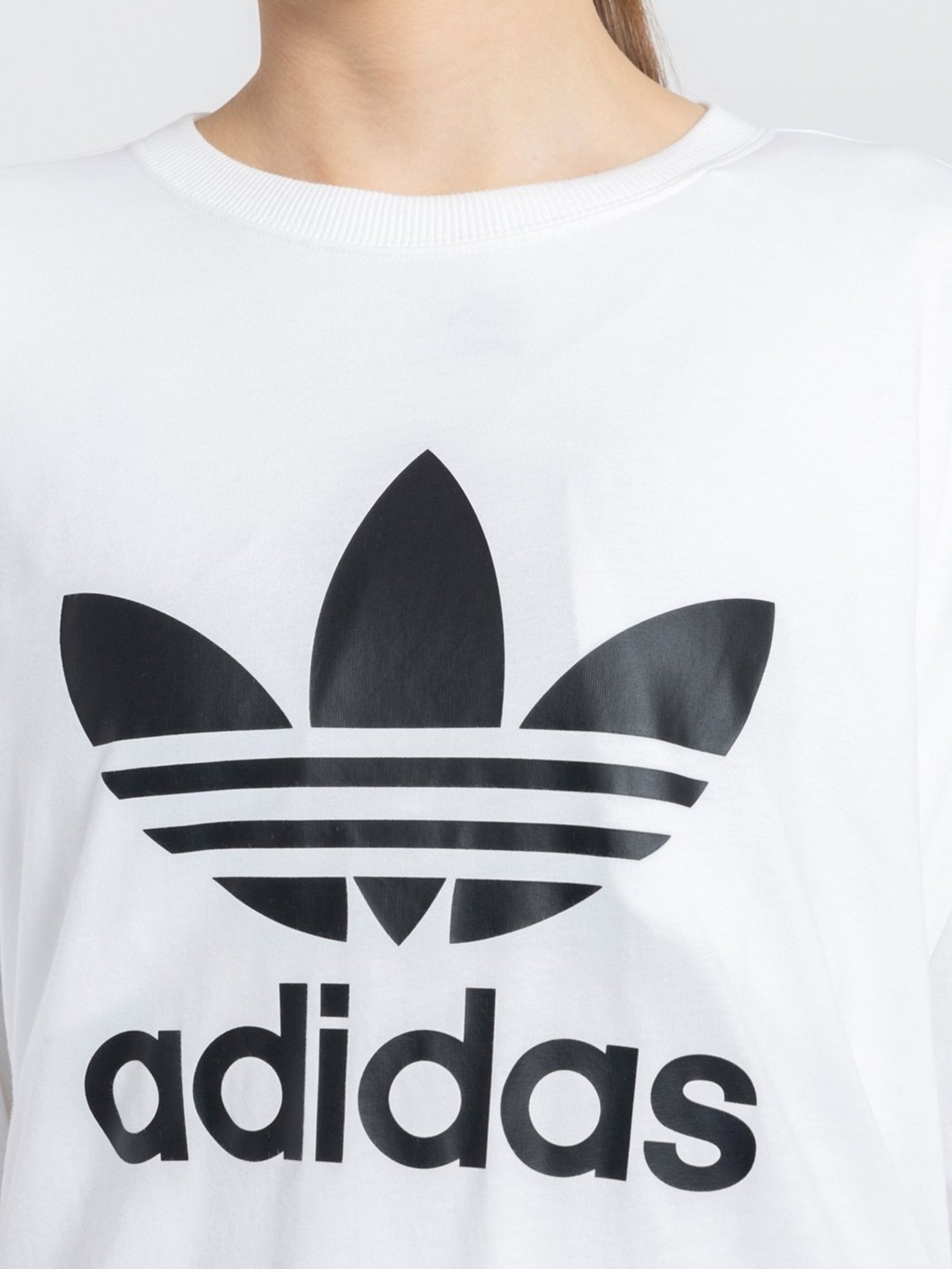 Adidas Originals White Cotton Printed T-Shirt