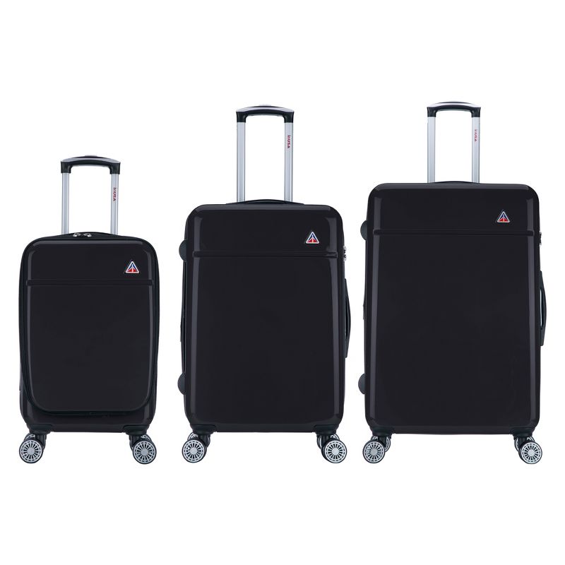 InUSA Avila 3pc Hardside Spinner Luggage Set 20"& 24"& 28" - Black
