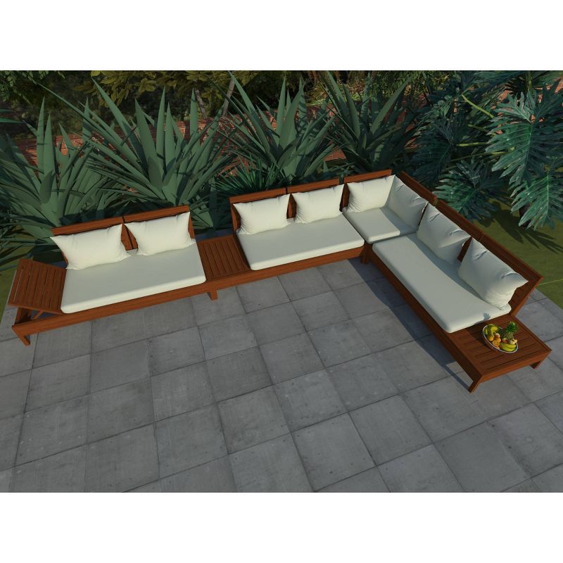 2pc Grass Eucalyptus Wood Outdoor Seating Set - Alaterre Furniture