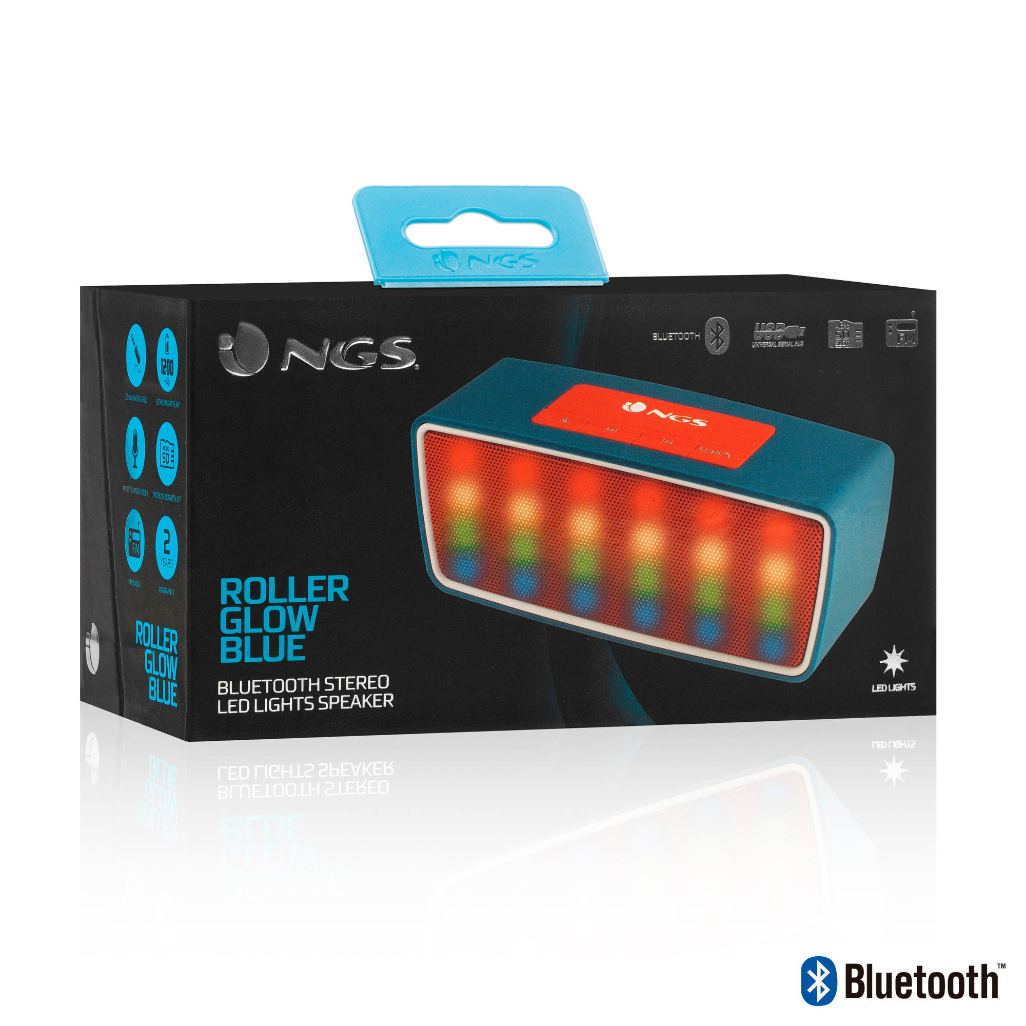 NGS 3W Roller Glow Blue Bluetooth Speaker Model ROLLERGLOWBLUE